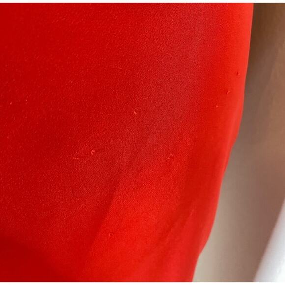 Eliza J. dress below knee ruffle shoulder line form fitting red zip up SZ 8 - Picture 7 of 12